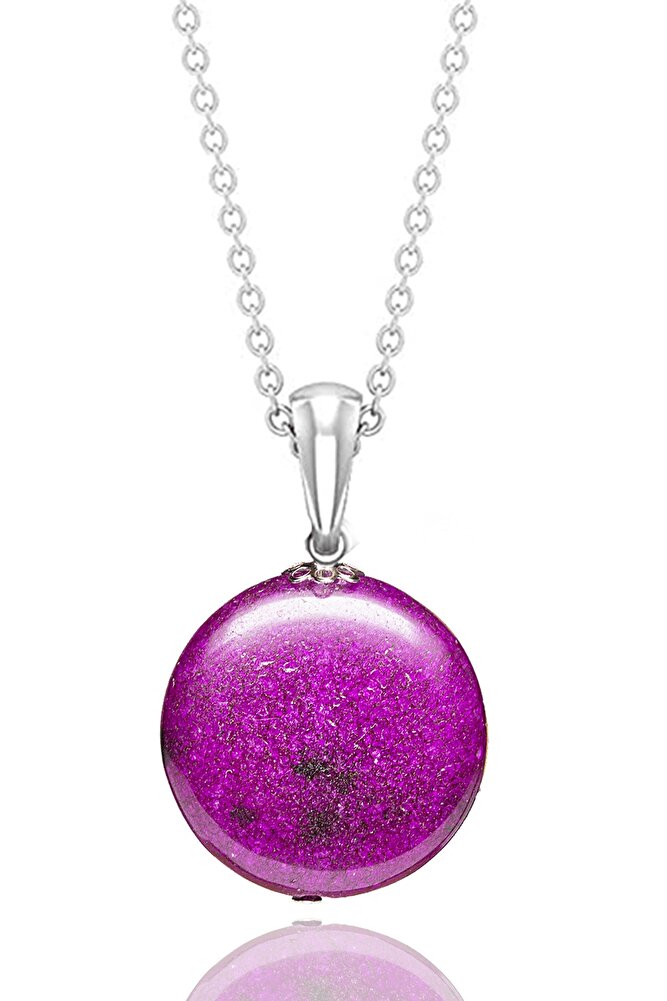 Sertifikalı Gerçek Doğal Taş Mor Akik Taşı Kolye - 1.kalite