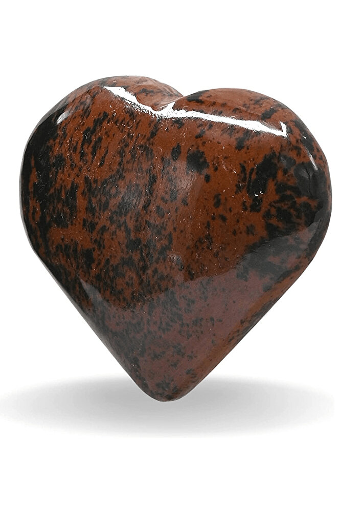 Sertifikalı Kalp Kesim Kahverengi Obsidyen Taşı Kütle (3 CM)
