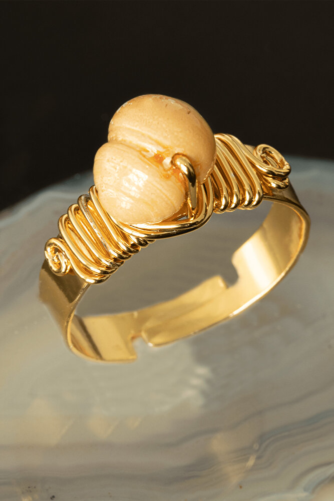 Sertifikalı Kalın Tımbıl Model Gerçek İnci Yüzük - Ayarlamalı