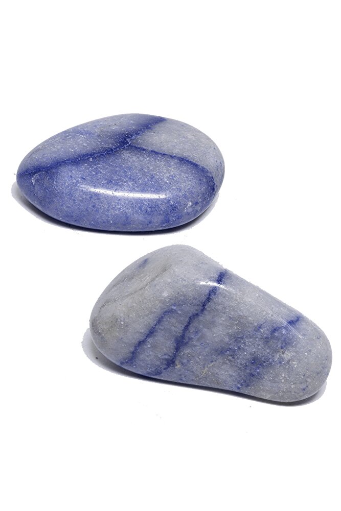 Sertifikalı Doğal Mavi Kuvars Taşı Kütle - Tamburlanmış (3-4 Cm)