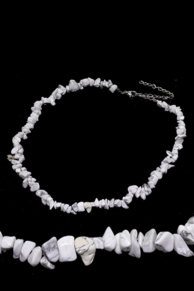 Sertifikalı Doğal Havlit Kırık Taşlı Kolye