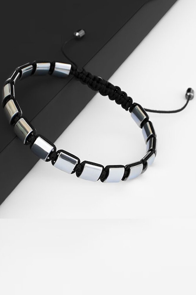 Sertifikalı Kare Kesim Hematit Taşı Bileklik (1.kalite)