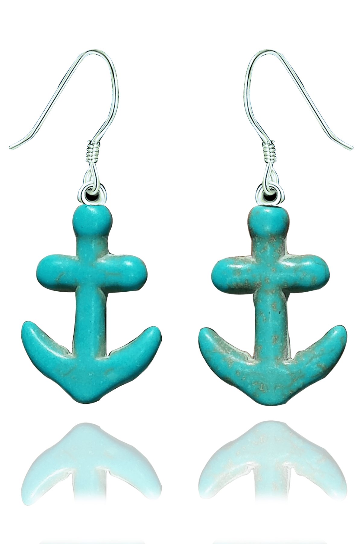 Sertifikalı Çapa Model Gerçek Firuze Taşı Küpe (Turkuaz Taşı)