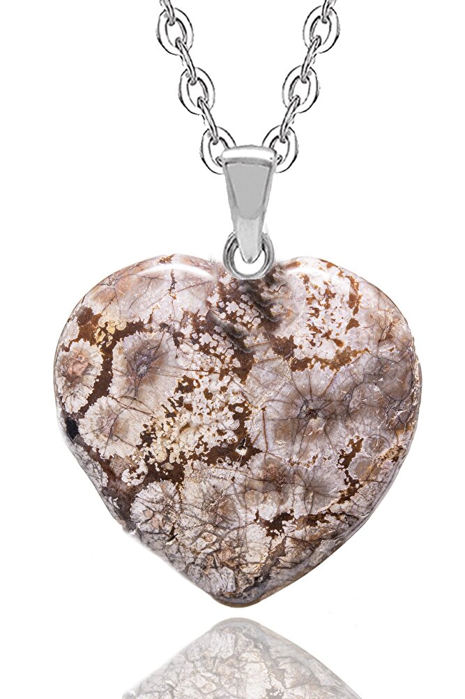 Sertifikalı Kalp Model Gerçek Serpantin (YILAN) Taşı Kolye