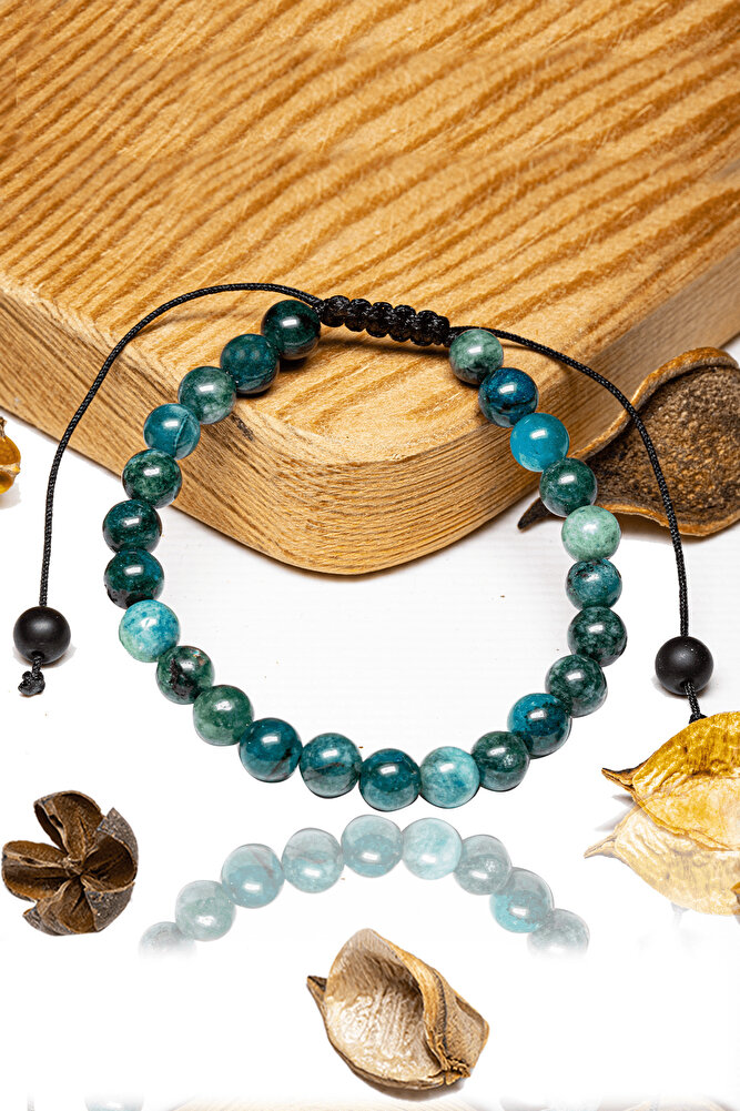 Sertifikalı Aaa+ Apatit Taşı Bileklik - Makrome