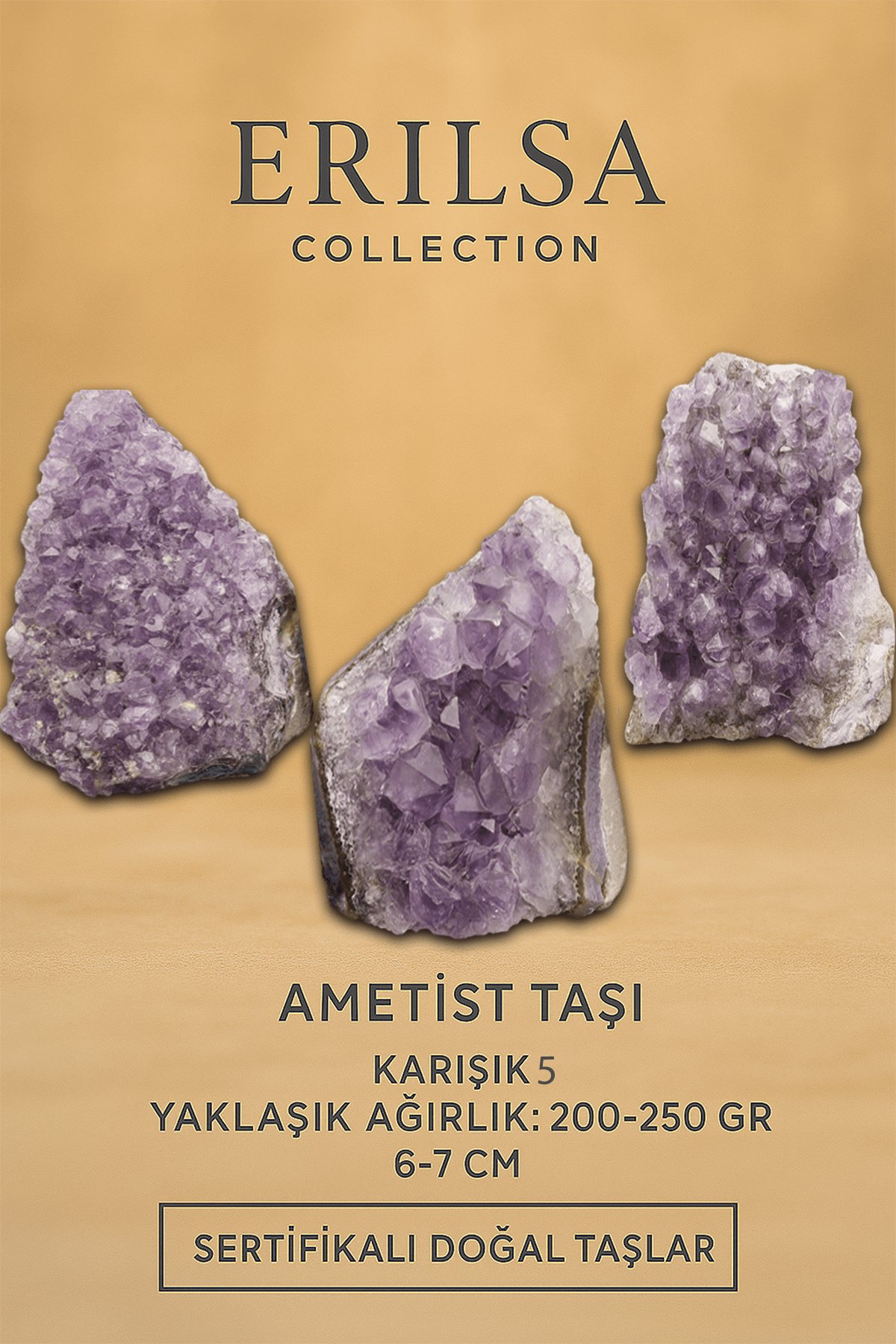 Sertifikalı Ametist Taşı Kütlesi 200-250 Gr – Doğal Ham Kristal Şifa Taşı Stresi Azalt Huzur Ver