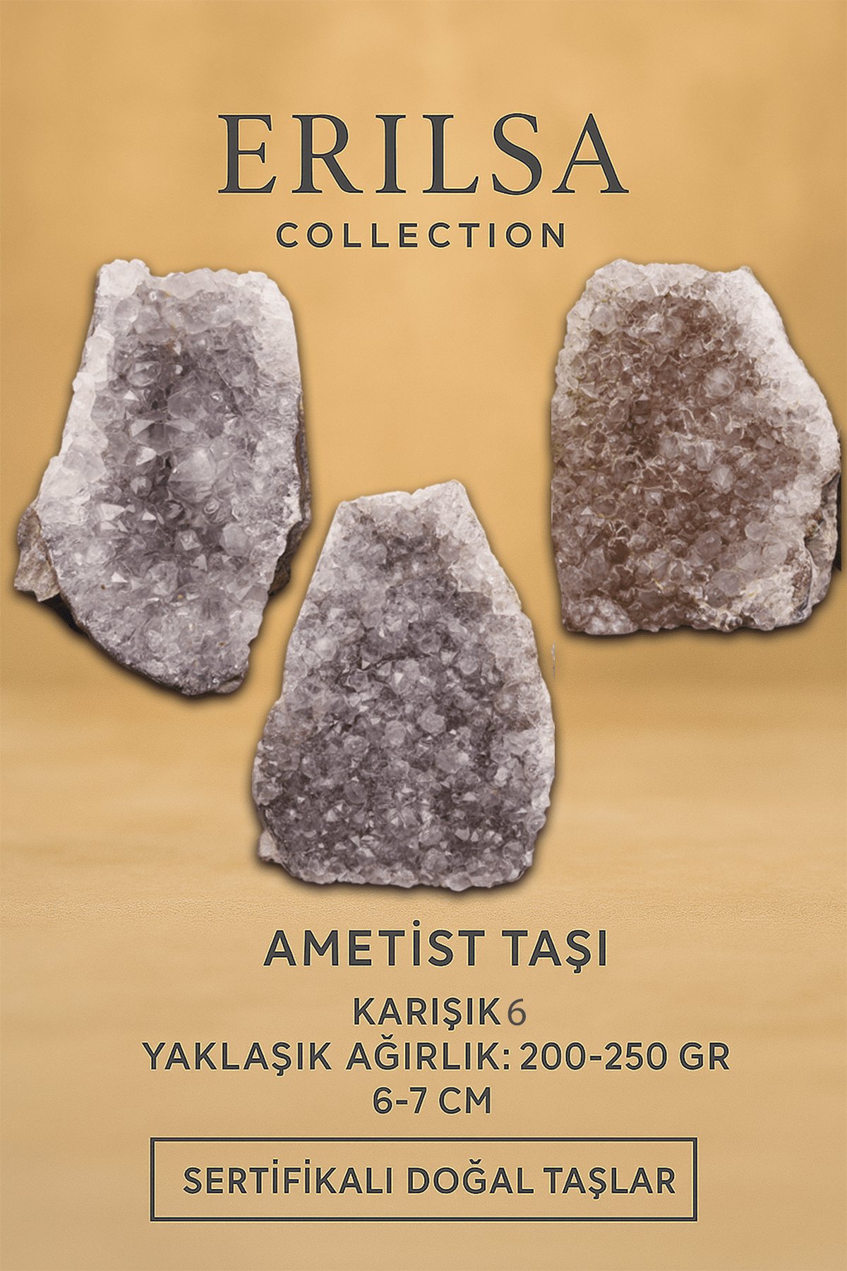 Sertifikalı Ametist Taşı Kütlesi 200-250 Gr – Doğal Ham Kristal Şifa Taşı Stresi Azalt Huzur Ver