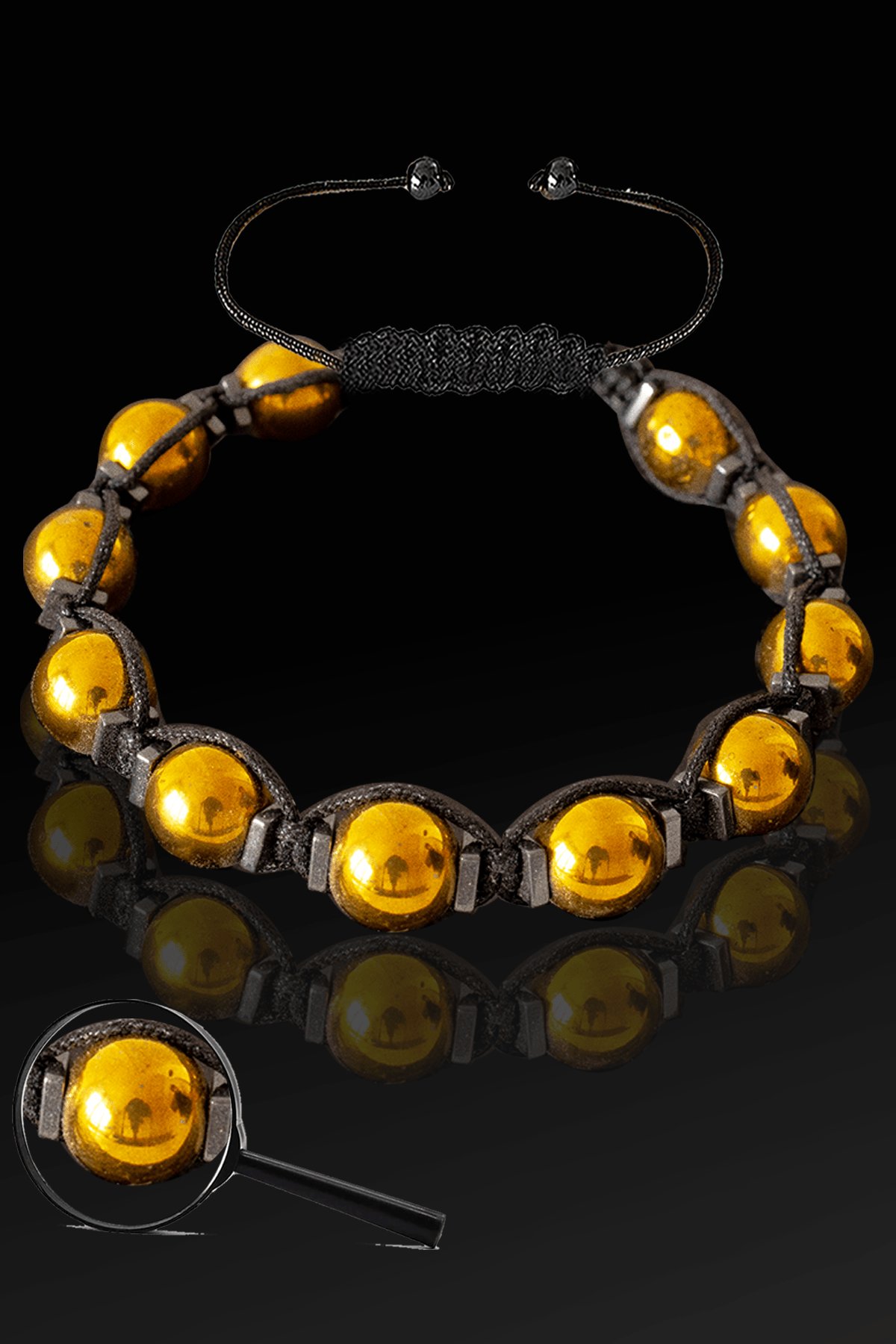 Sertifikalı Gerçek Gold Hematit Taşı Bileklik - Ayarlamalı