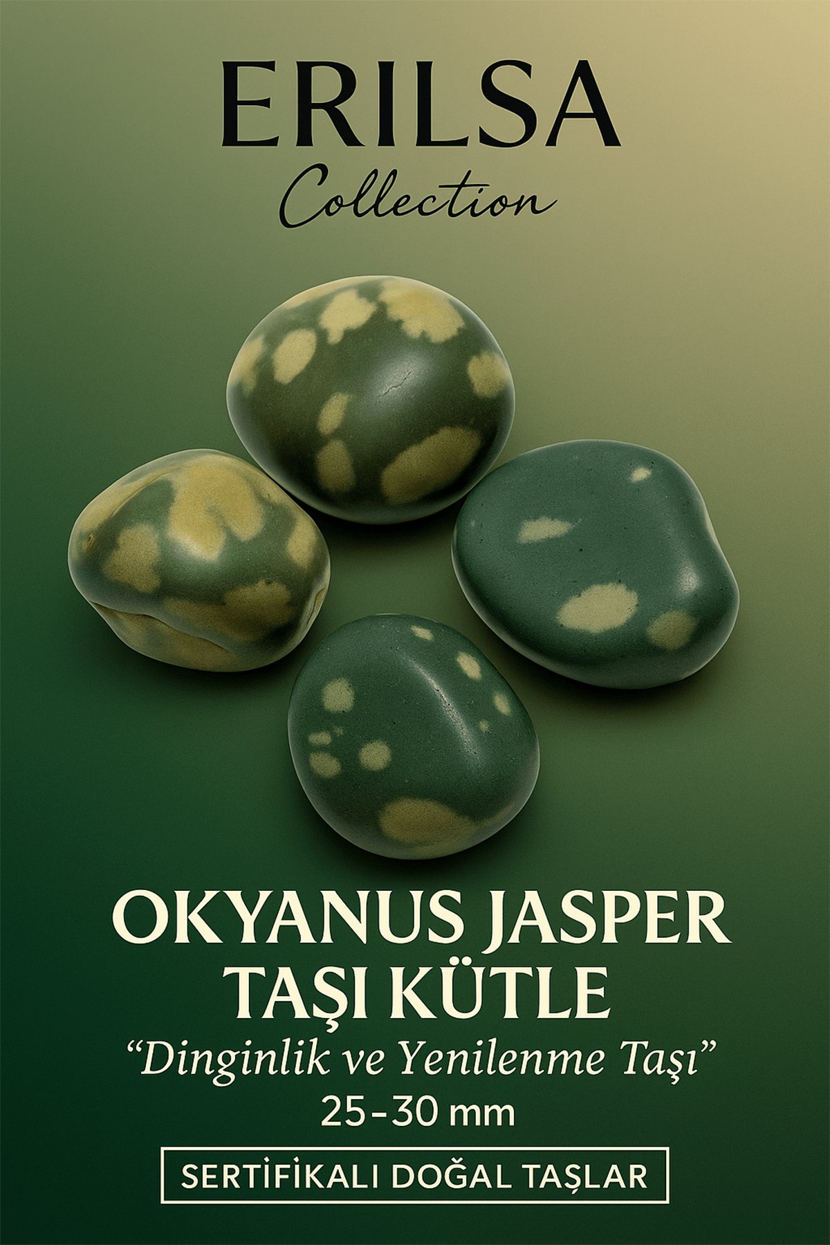 Sertifikalı Okyanus Jasper Taşı Kütle 25–30 mm Dinginlik, Yenilenme ve Huzur Taşı