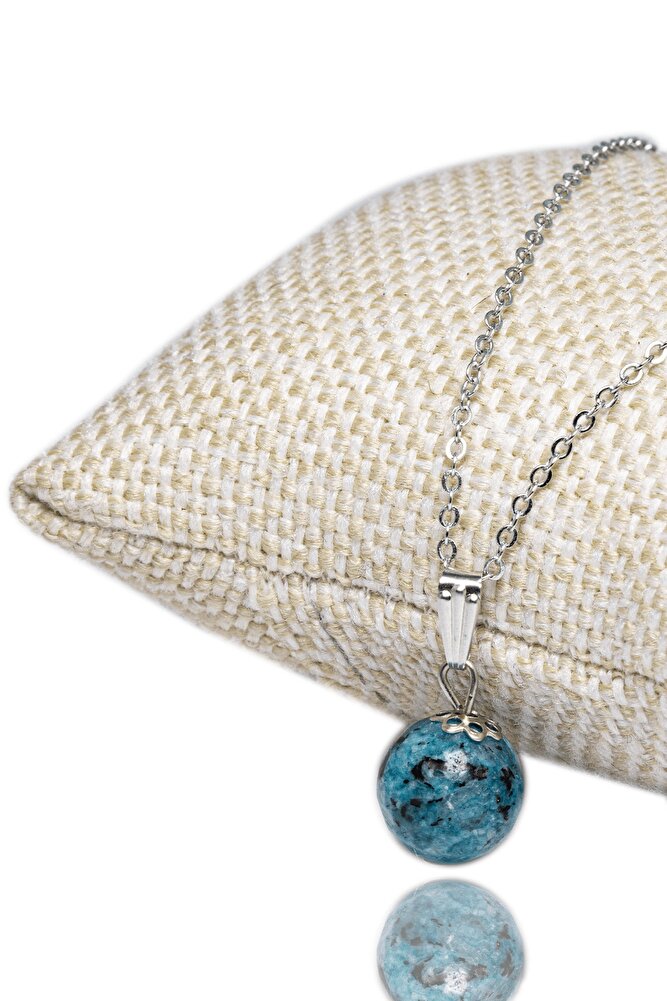 Sertifikalı Fasetli Doğal Apatit Taşı Kolye