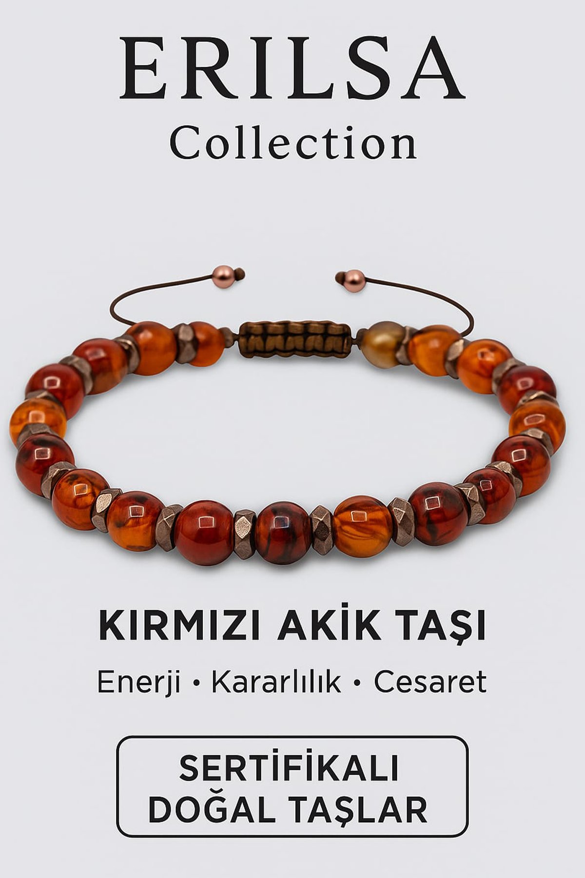 Sertifikalı Kırmızı Akik ve Terahertz Taşı Bileklik – Cesaret ve Kararlılıkla Enerjinizi Yükseltin