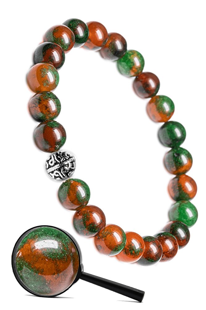 Sertifikalı Gümüş Aparatlı Doğal Yosun Akik Taşı Bileklik