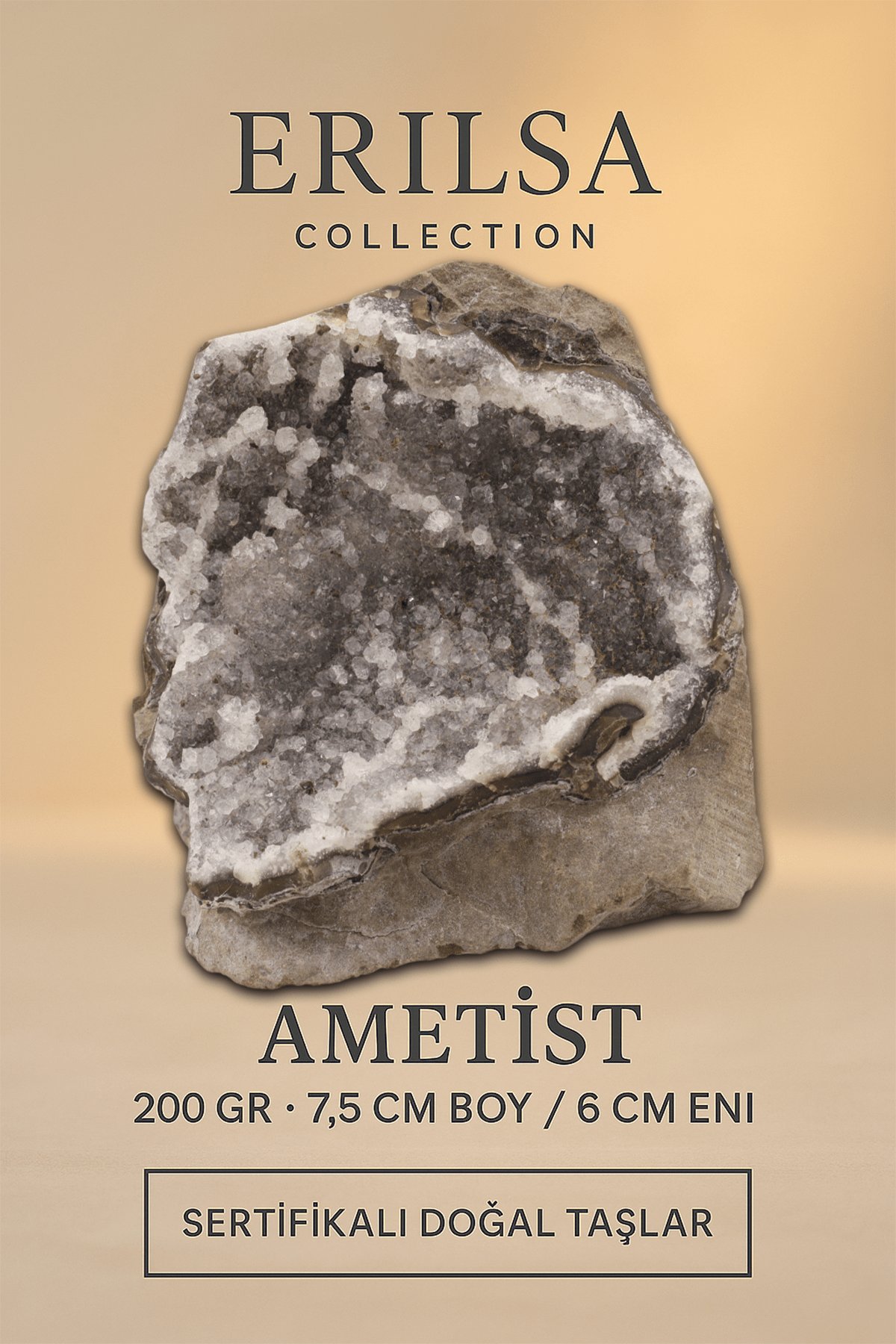 Sertifikalı Ametist Taşı Kütlesi 200 Gr – Ham Doğal Kristal Dekoratif Taş Stresi Azalt ve Huzur Ver