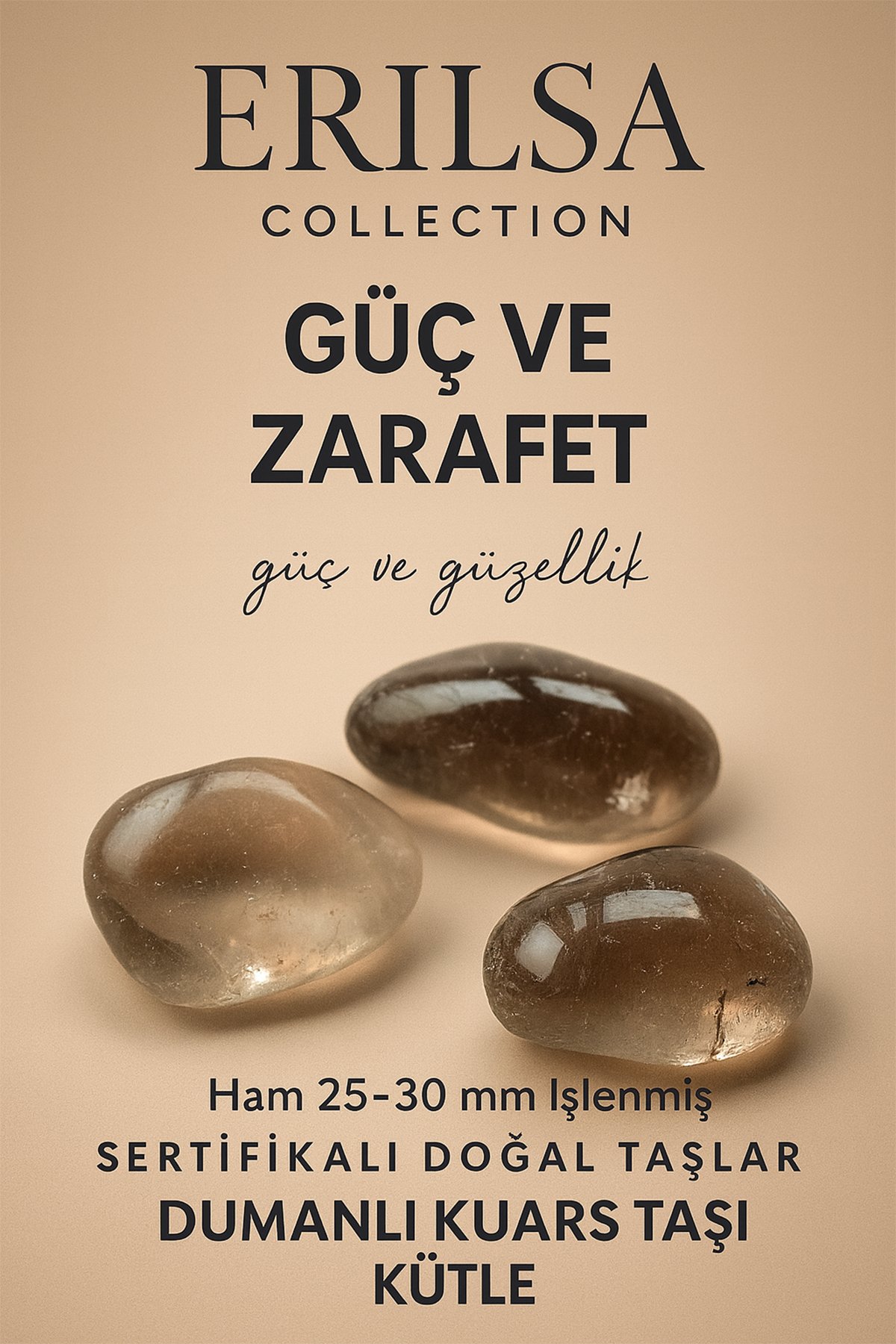 Sertifikalı Doğal Dumanlı Kuvars Kütle El Taşı – Güç ve Zarafet İçin