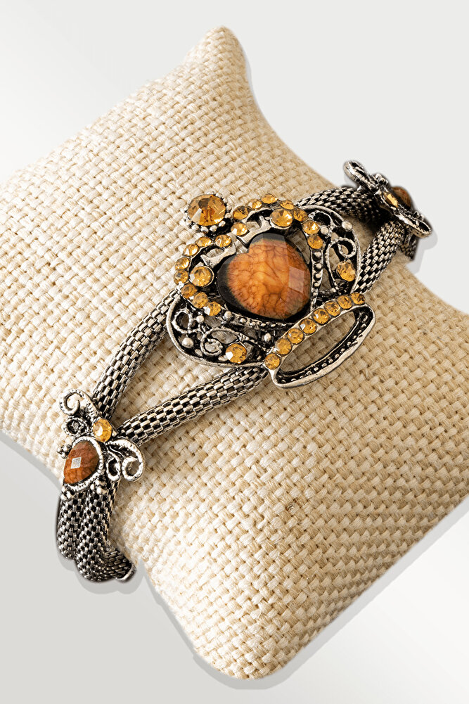 Sertifikalı Tilki Kuyruğu Model Kahverengi Akik Taşı Bileklik - Ayarlamalı