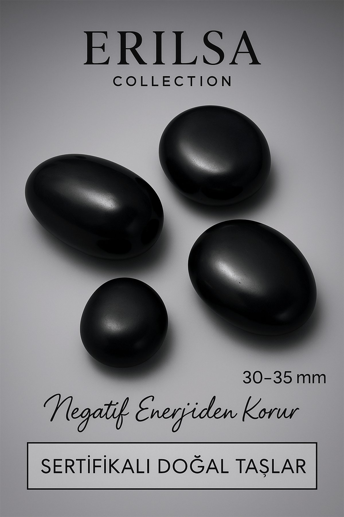 Sertifikalı Siyah Turmalin Taşı Kütle 30–35 mm Negatif Enerjiye Karşı Koruma ve Topraklanma Taşı