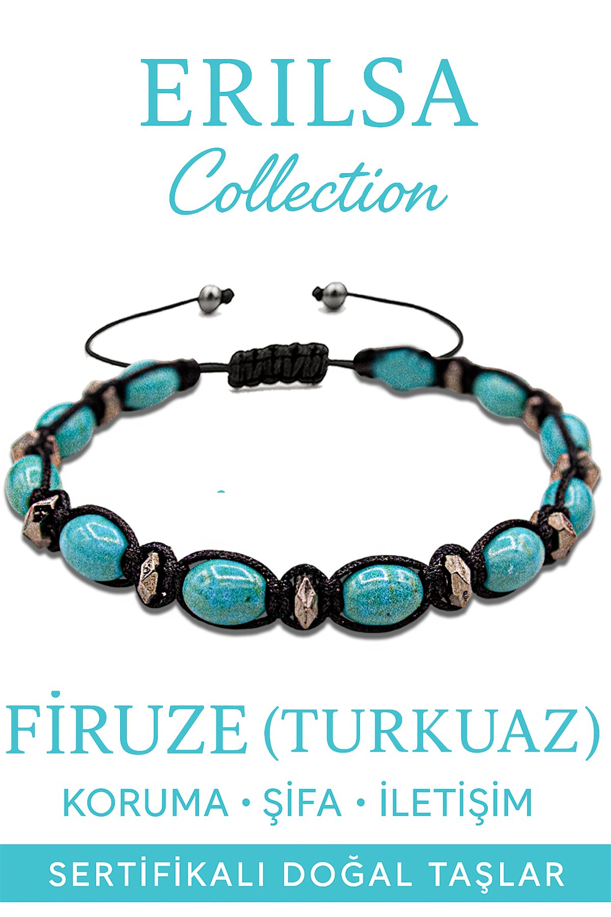Sertifikalı Arpa Model Terahertz ve Firuze Bileklik – Şansı Yanınıza Çekin