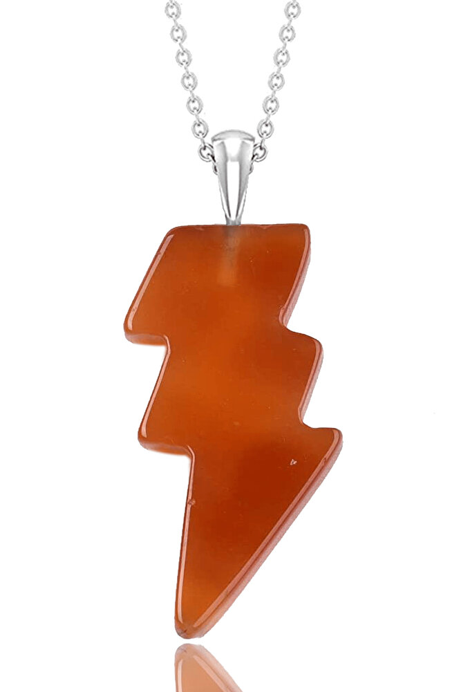 Sertifikalı Şimşek Model Yemen Akik Taşı Kolye - Aaa+ Kalite