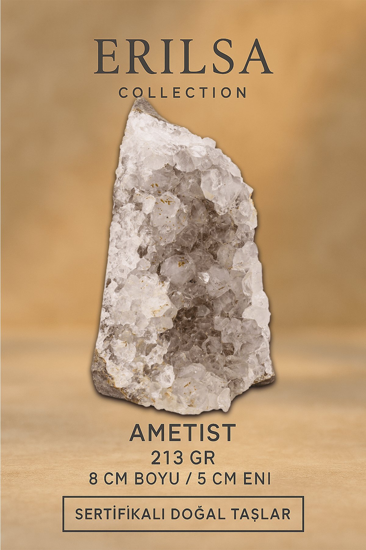 Sertifikalı Ametist Taşı Kütlesi 213 Gr – Ham Doğal Kristal Dekoratif Taş Stresi Azalt Huzur Ver