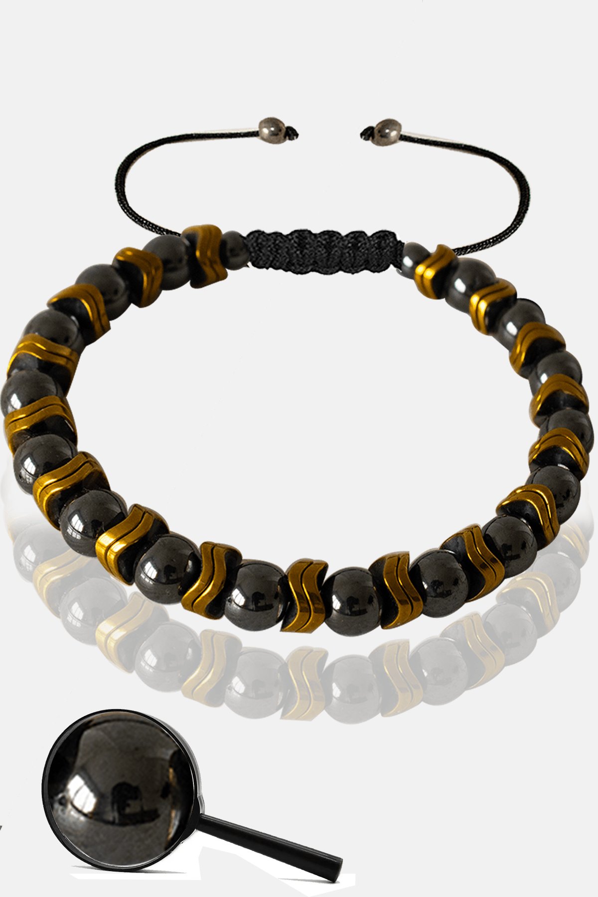 Sertifikalı Gold Hematit - Terahertz Taşı Bileklik (Ayarlamalı)