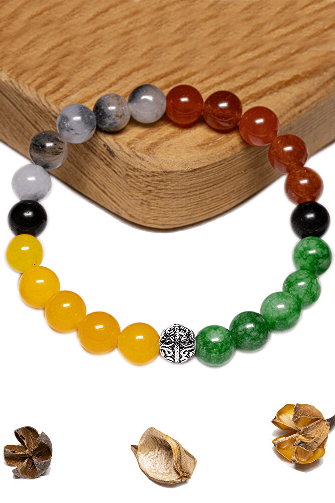 Sertifikalı Başak Burcu Doğal Taş Bileklik - Gümüş Aparatlı