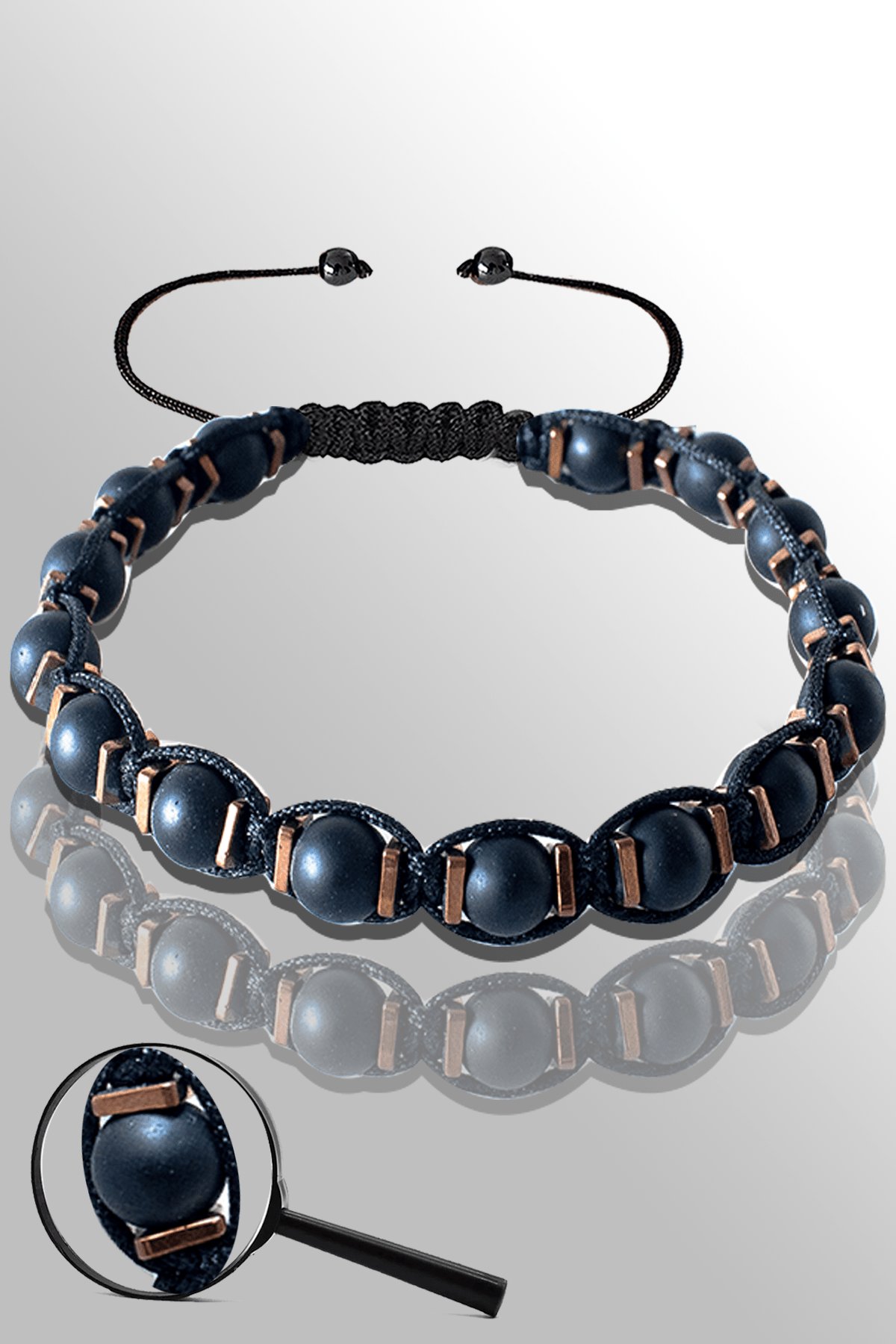 Sertifikalı Makrome 6 Mm Doğal Ham Şungit ( Shungite ) Taşı Bileklik