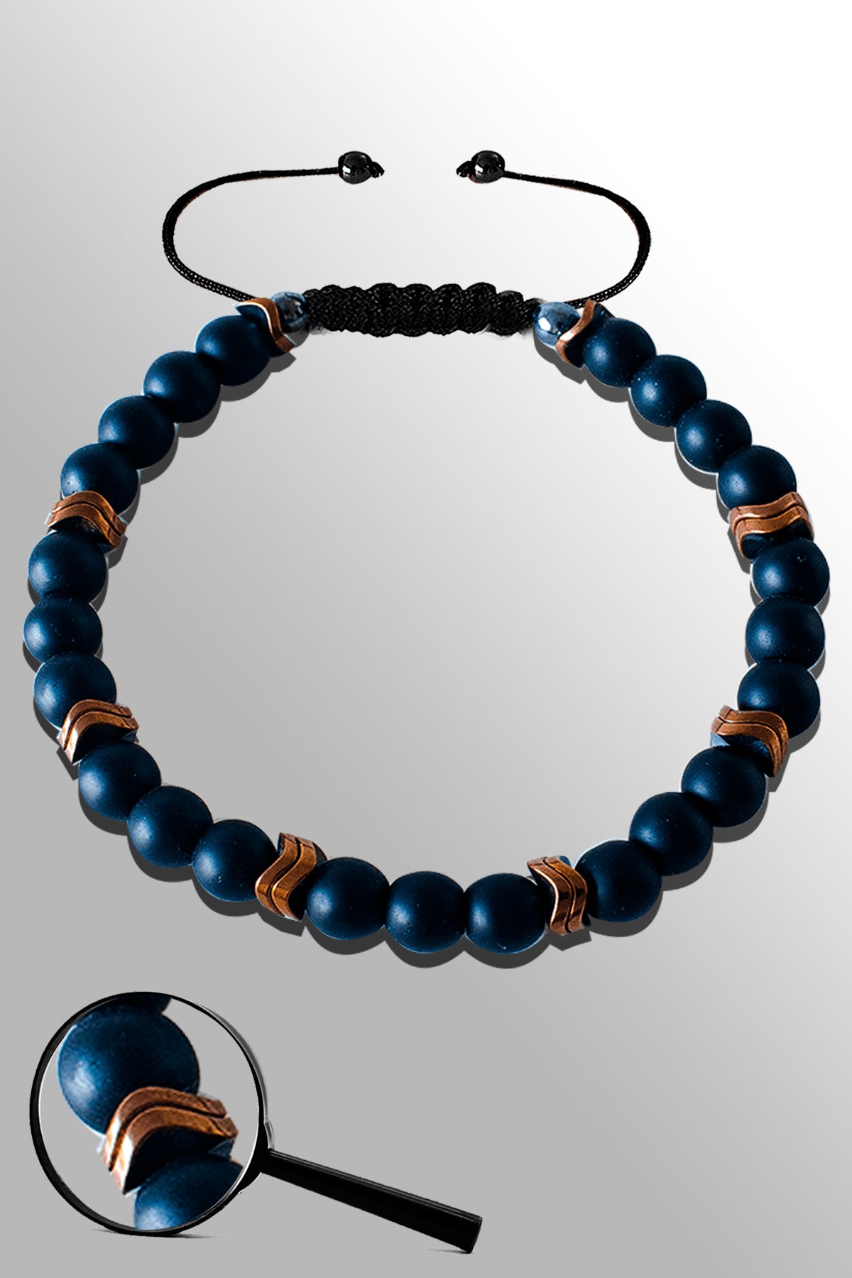 Sertifikalı Rose Hematit 6 Mm Doğal Ham Şungit ( Shungite ) Taşı Bileklik