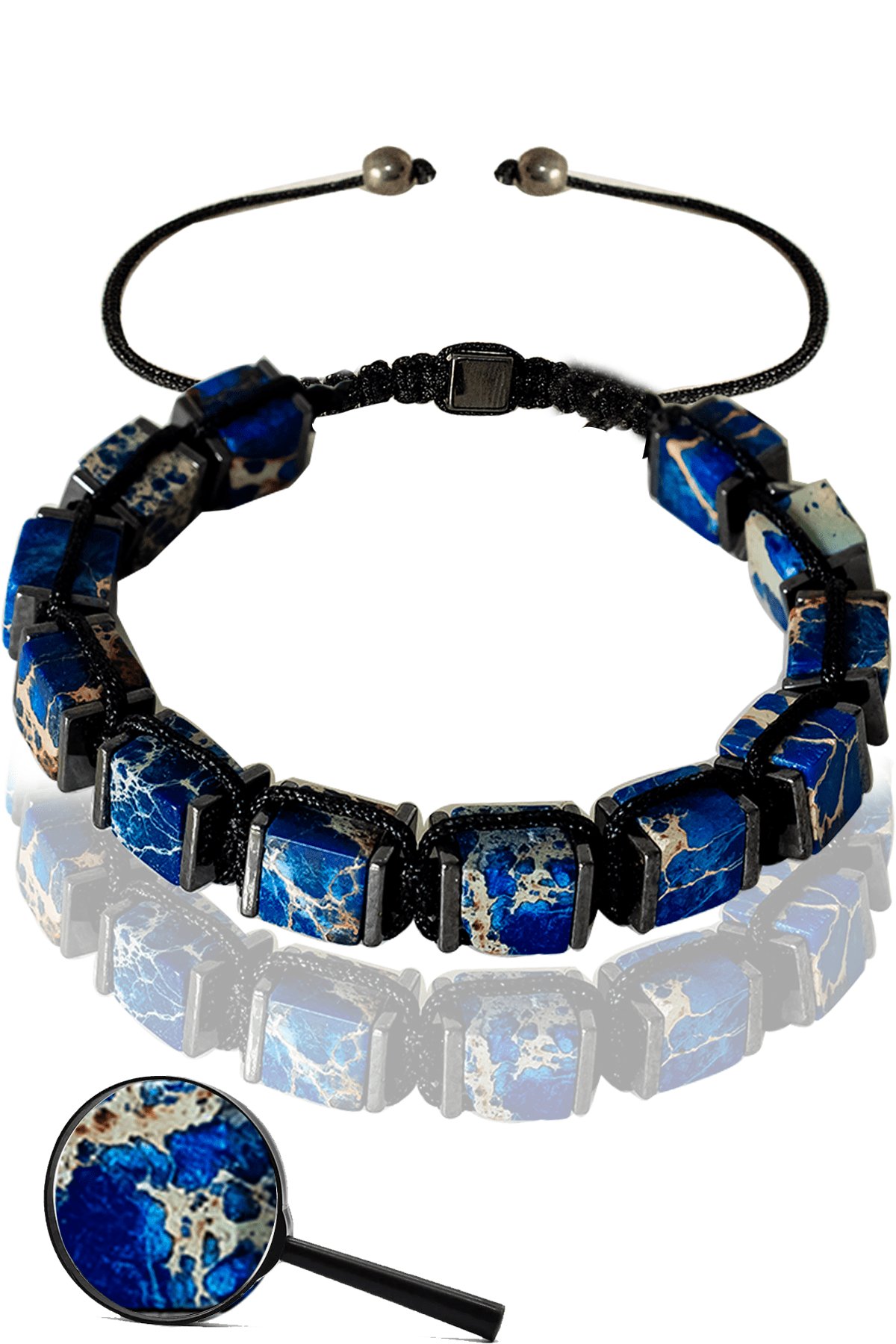 Sertifikalı Küp Model Gerçek Koyu Mavi Varisit Taşı Bileklik