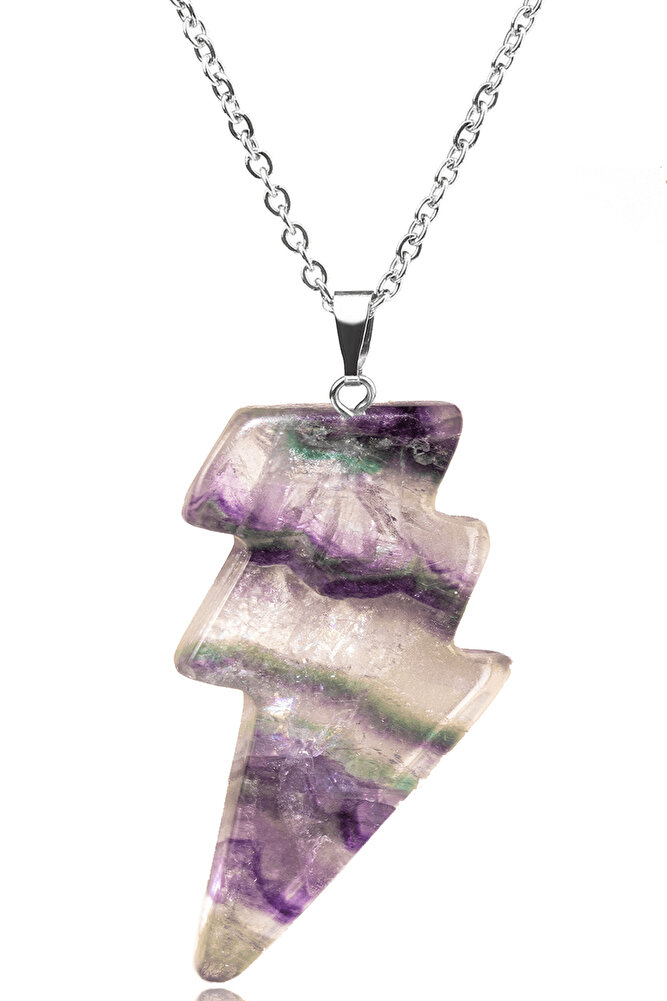 Sertifikalı Şimşek Model Florit Taşı Kolye 