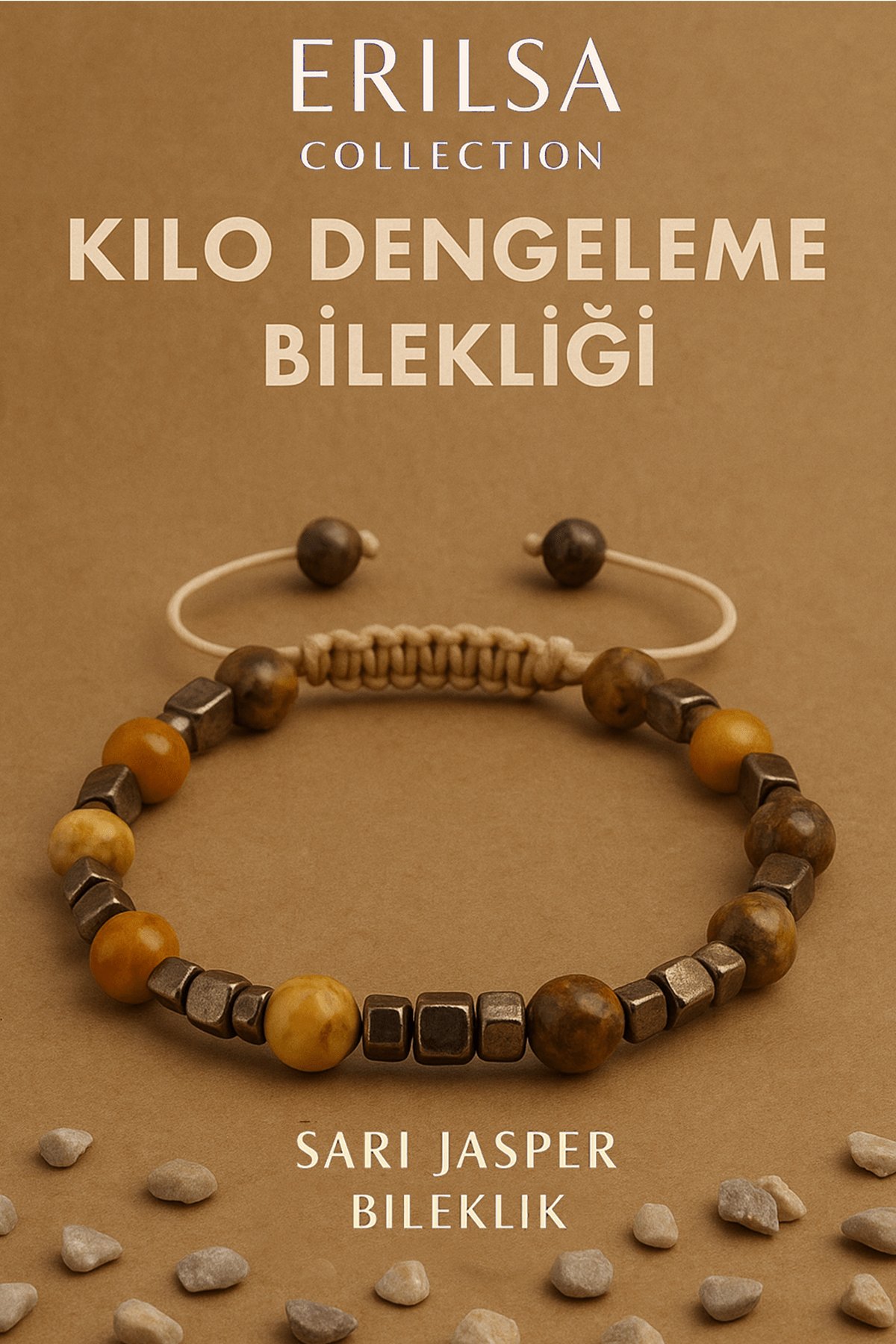 Sertifikalı Metabolizma Destekleyici Kilo Dengeleme Bilekliği - Sarı Jasper ve Terahertz Taşı