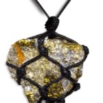 Sertifikalı Ayarlanabilir Doğal Altınlı Pirit Taşı Kolye