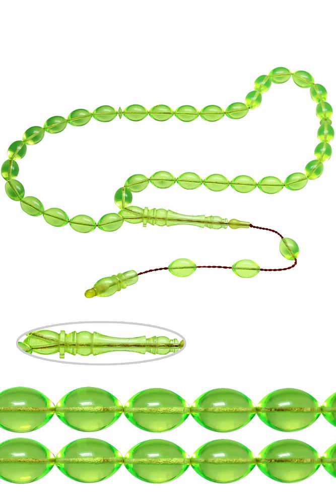 Sertifikalı Sistemli Fosforlu Beyzi Kesim Uçak Camı Tesbih