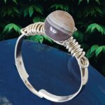 Sertifikalı Kırık Taşlı İnce Model Bostwana Gri Akik Taşı Yüzük - Ayarlamalı