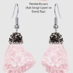 Sertifikalı Zirkon Taşlı Model Ham İşlenmemiş Pembe Kuvars Taşı Küpe