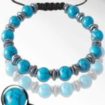 Sertifikalı Hematitli Gerçek Firuze Taşı Bileklik - Ayarlamalı (Turkuaz Taşı)