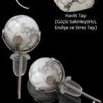 Sertifikalı Gerçek Havlit Taşı Nokta Doğal Taş Küpe