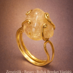 Sertifikalı Zenginlik Başarı Bolluk Bereket Yüzüğü – Tambur Sitrin Taşı Ayarlanabilir El Yapımı