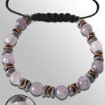 Sertifikalı Rose Silver Hematitli Gri Akik Taşı Bileklik - Ayarlamalı