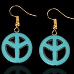 Sertifikalı Gold Barış Sembolü Firuze Taşı Küpe (Turkuaz Taşı)