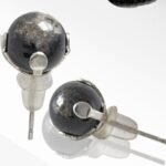 Sertifikalı Gerçek Siyah Ay Taşı Nokta Doğal Taş Küpe