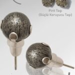 Sertifikalı Gerçek Pirit Taşı Nokta Doğal Taş Küpe - Peru