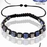 Sertifikalı Küp Model Terahertz - Sodalit Taşı Bileklik - Ayarlamalı