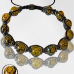 Sertifikalı Makrome Doğal Ejderha Yeşil Akik Taşı Bileklik - Ayarlamalı