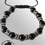Sertifikalı Silver Hematitli 8 Mm Doğal Siyah Turmalin Taşı Bileklik