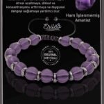 Sertifikalı Ham İşlenmemiş Hematit - Mor Ametist Taşı Bileklik - Ayarlamalı