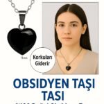 Sertifikalı Kalp Model Mini Siyah Obsidyen Taşı Kolye – Koruma, Arınma ve Duygusal Güç Taşı