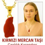 Sertifikalı Penguen Model Kırmızı Mercan Kolye – Sadakat, Enerji ve Cesaret Taşı