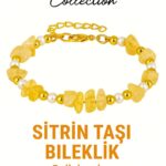 Sertifikalı Kırık Taşlı Model İnci – Sitrin Taşı Bileklik – Pozitif Enerji ve Bolluk