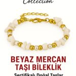 Sertifikalı Kırık Taşlı Model İnci – Beyaz Mercan Taşı Bileklik – Denge ve Canlılık Enerjisi