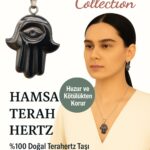 Sertifikalı Hamsa Terahertz Doğal Taş Kolye – Koruma Huzur Negatif Enerji Kalkanı
